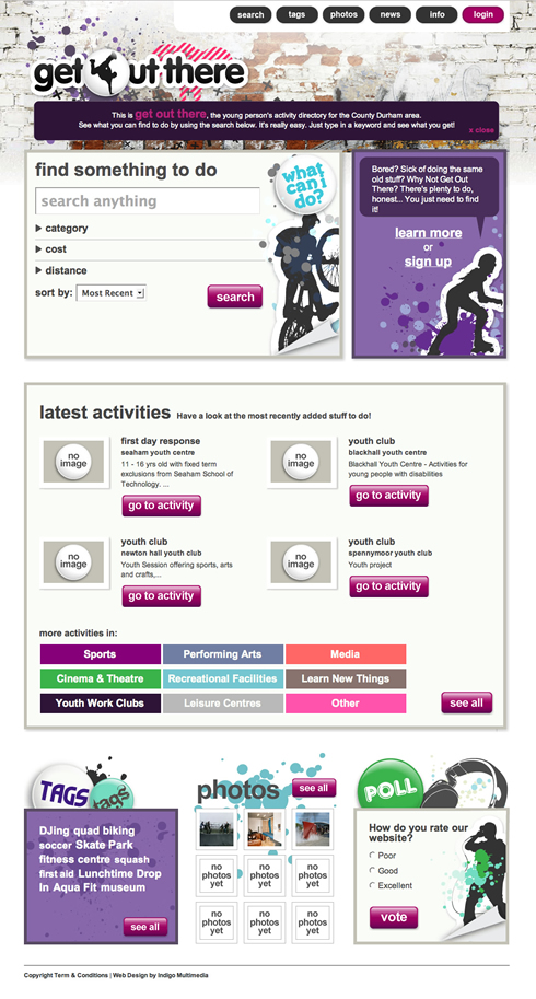 Get Out There homepage