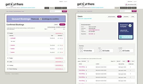 Get Out There admin screenshots